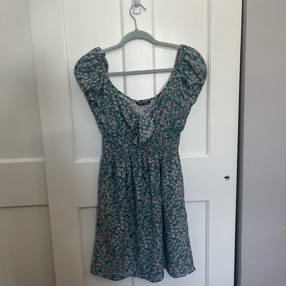 Shein Off the Shoulder Smocked Dress